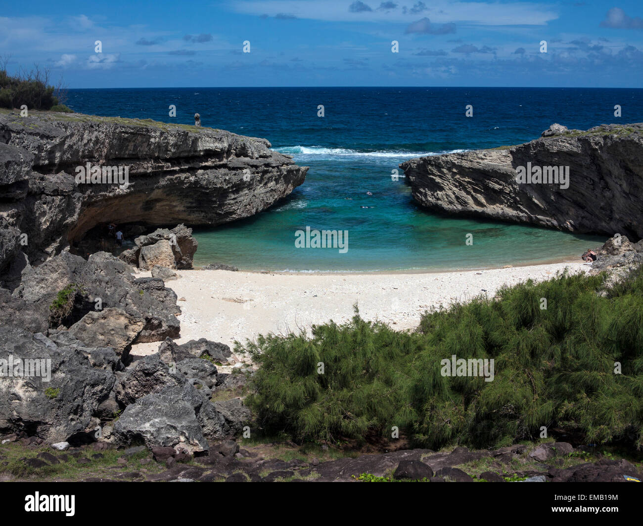 Anse bouteille, cote Est de l'ile Rodrigues  Mauritius, Indian Ocean Stock Photo