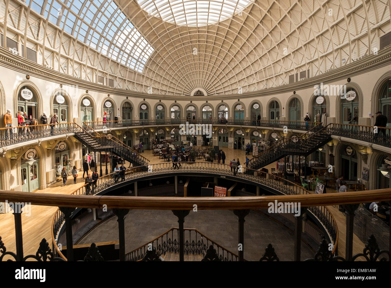 The Leeds Corn Exchange is a Victorian building in Leeds, West Yorkshire, England, which was designed by Cuthbert Brodrick Stock Photo