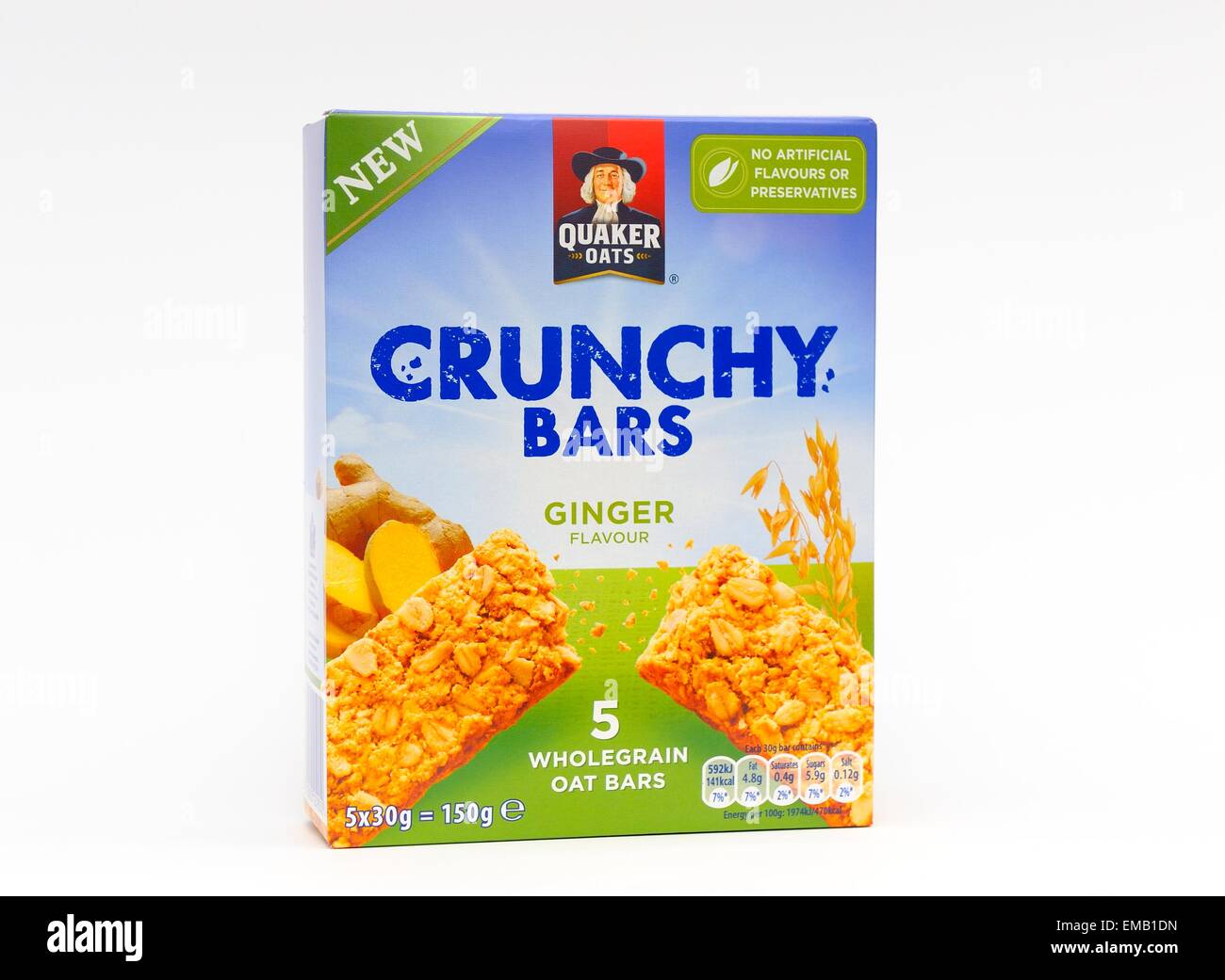 Quaker oats crunchy bars ginger flavour Stock Photo