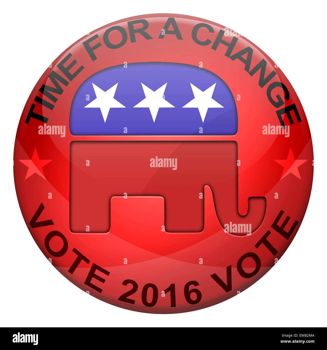 Elections button shape with Republican party icon Stock Photo