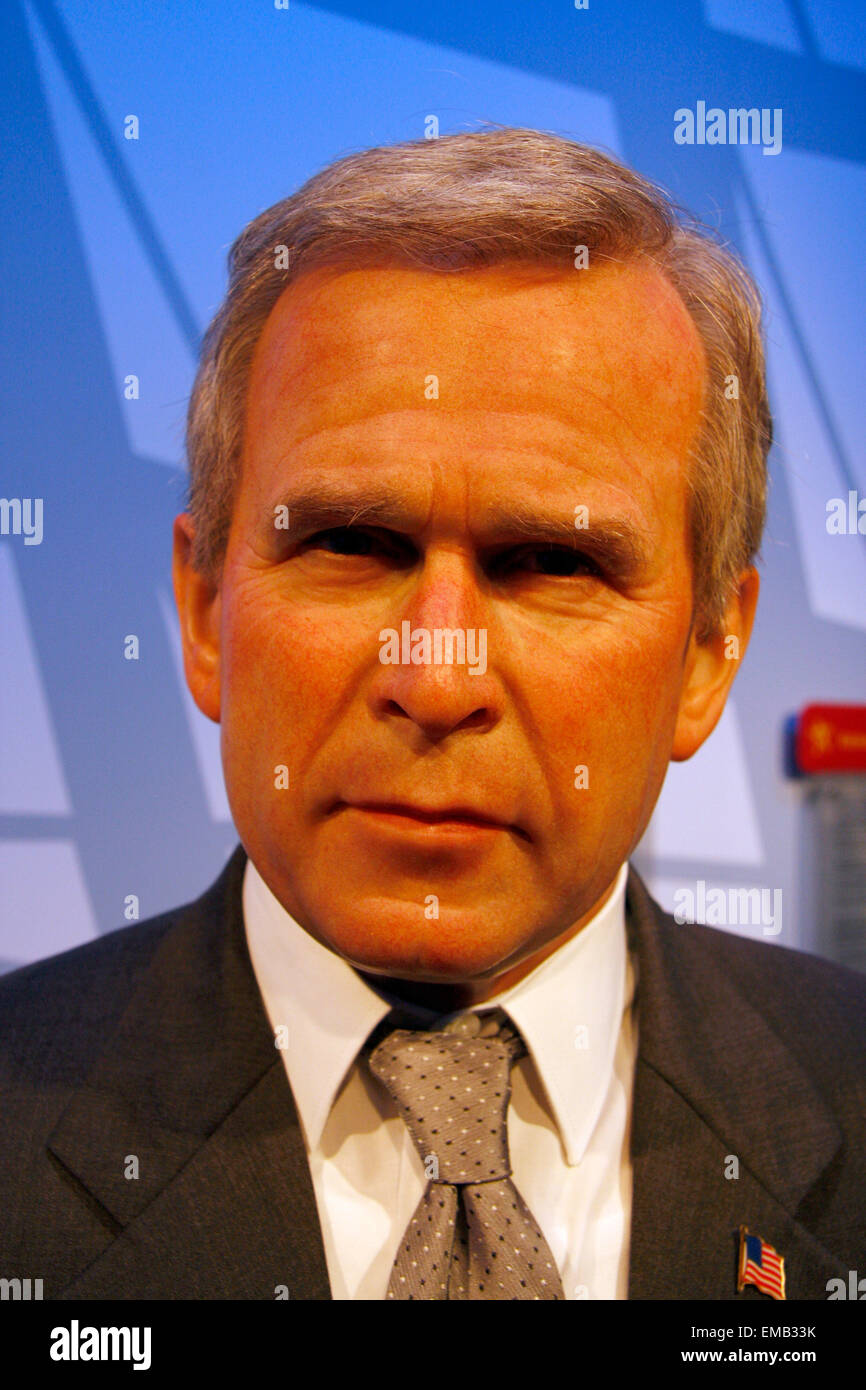 George W. Bush - Wachsfigur bei Madame Tussauds, 10. Juli 2008, Unter den Linden, Berlin-Mitte. Stock Photo