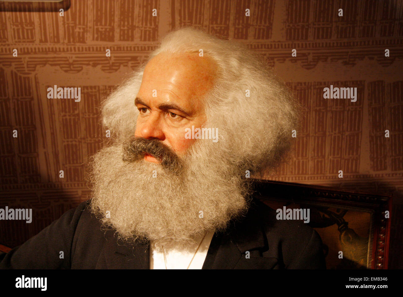 Karl Marx - Wachsfigur bei Madame Tussauds, 10. Juli 2008, Unter den Linden, Berlin-Mitte. Stock Photo