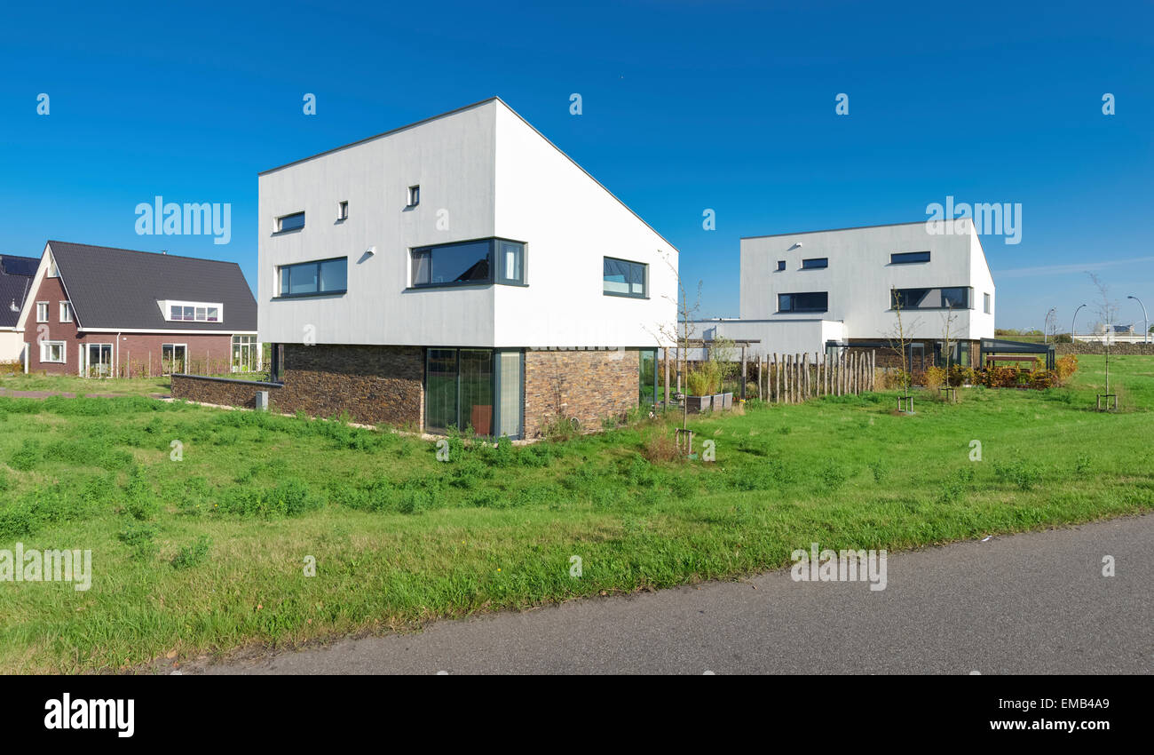 modern white residential houses in zwolle, netherlands Stock Photo Alamy