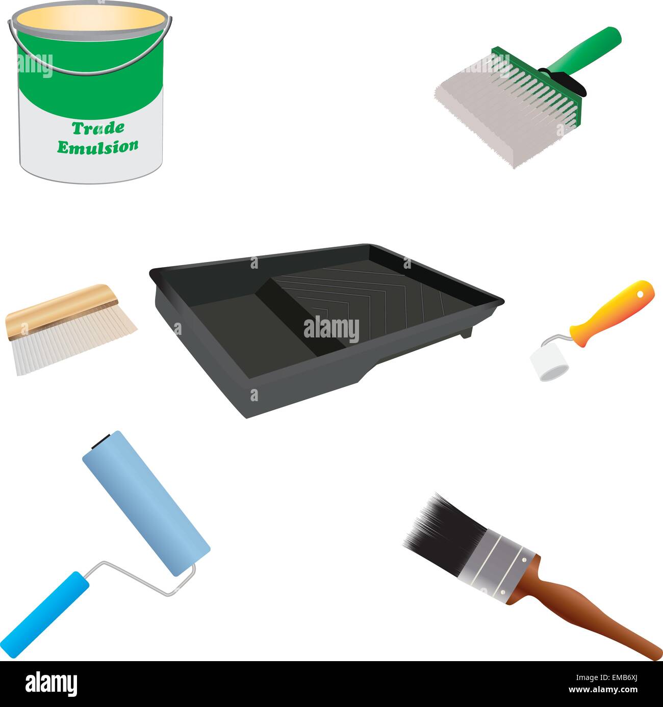 Wallpaper Paste Brush Grey Bucket Bucket Stock Photo 1408036436