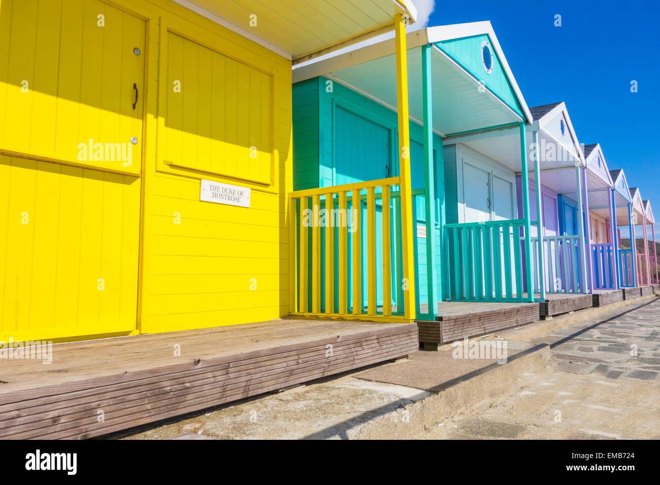 Colored beach huts Clacton on Sea Essex UK Stock Photo Alamy