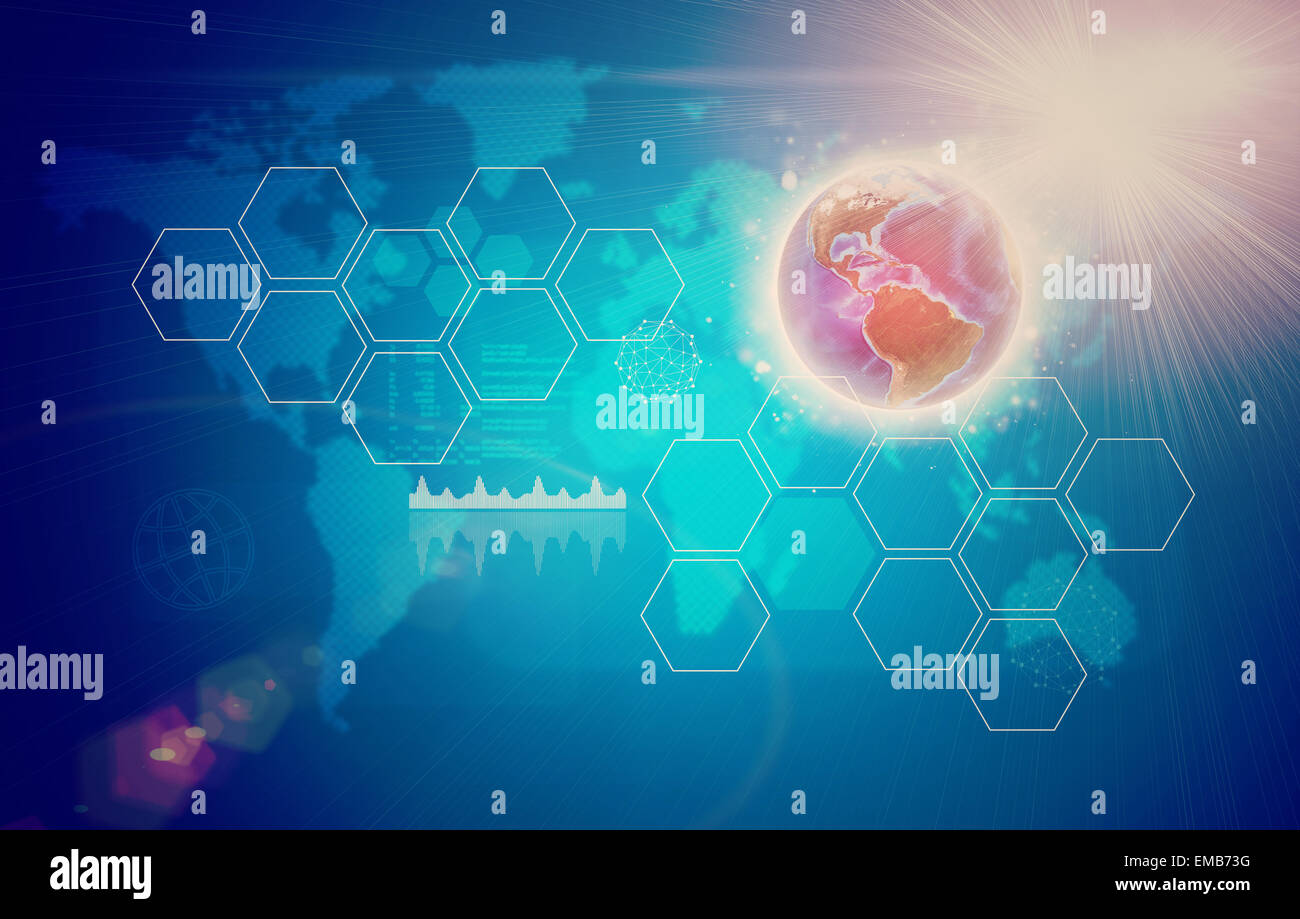 Abstract background with world map and graphical charts Stock Photo - Alamy