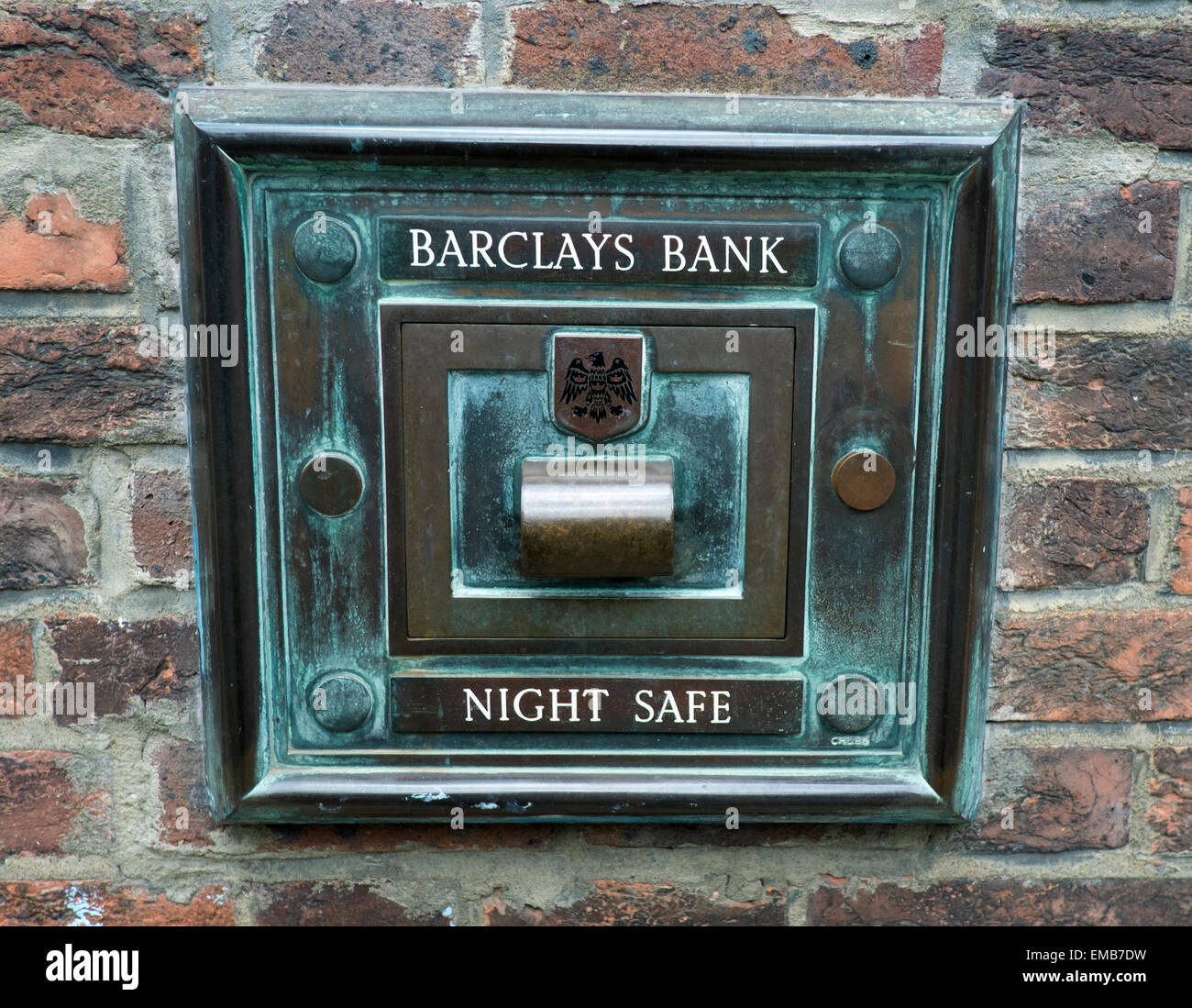 Barclays bank night safe deposit box, Rye, East Sussex, UK Stock Photo