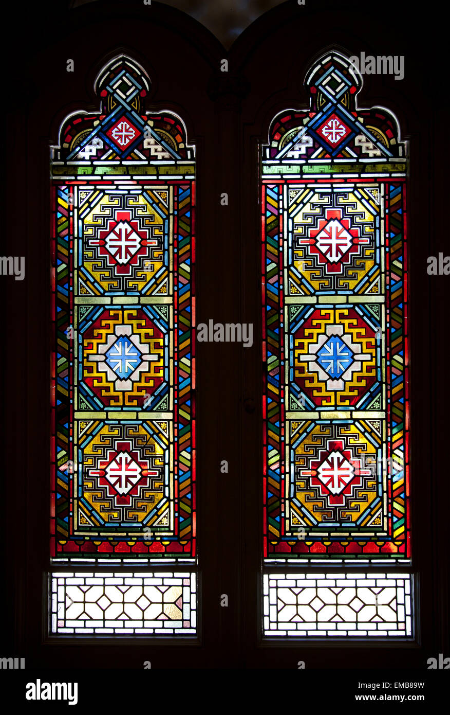Stained Glass Pattern Design at Monserrate Palace in Sintra Portugal