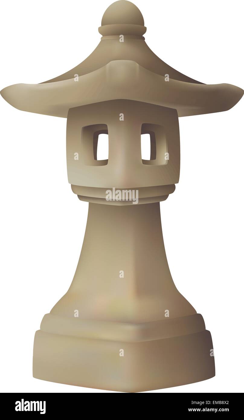 Japanese garden lantern, garden lamp Stock Vector
