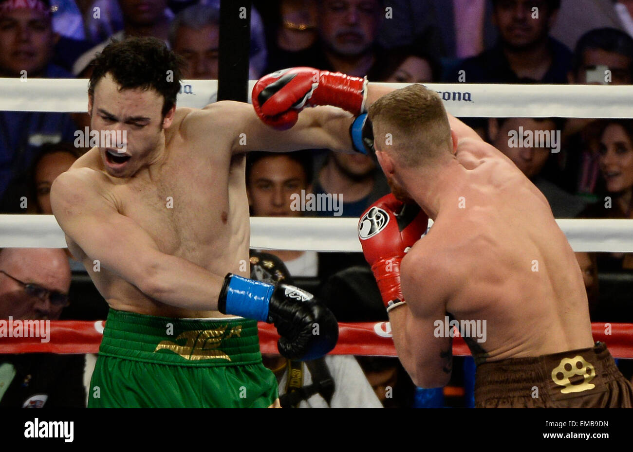 April 18.2015. Carson CA.(in Green trunks) Julio Cesar Chavez Jr only ...