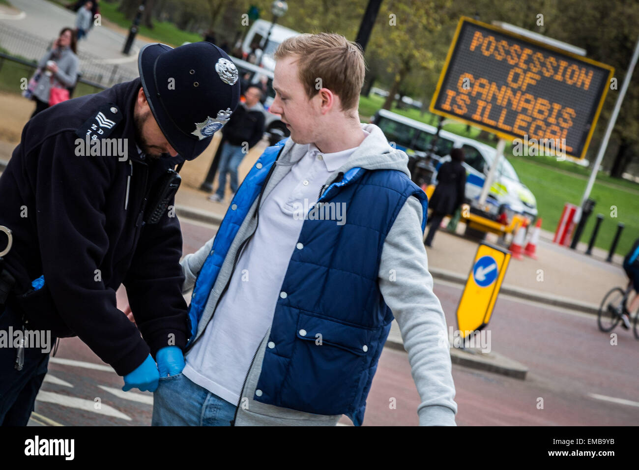 London, UK. 19th April, 2015. Annual 420 Pro Cannabis Rally in Hyde Park Credit: Guy Corbishley/Alamy Live News Stock Photo