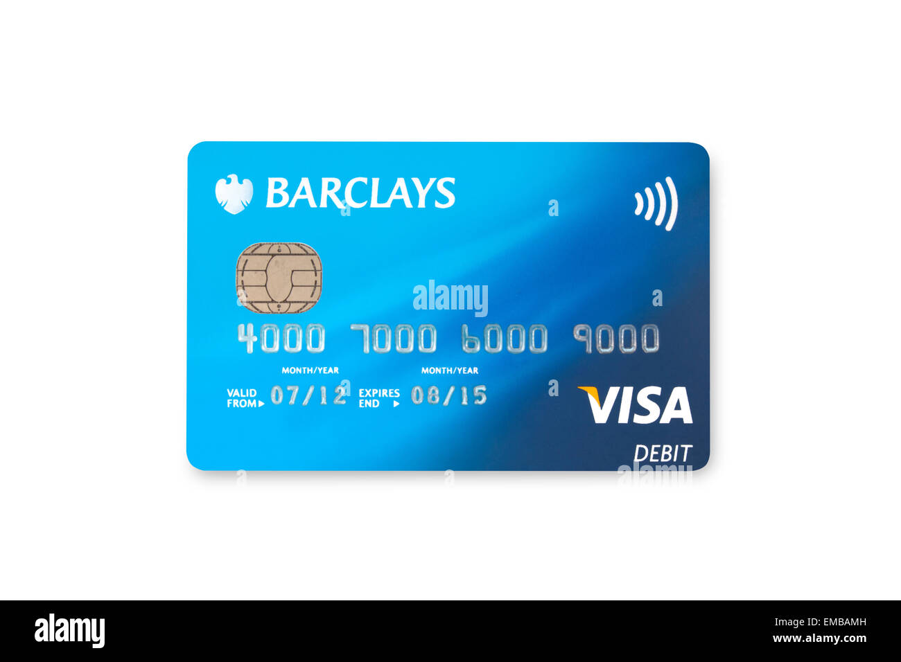 Barclays Visa Bank Card On White Background Stock