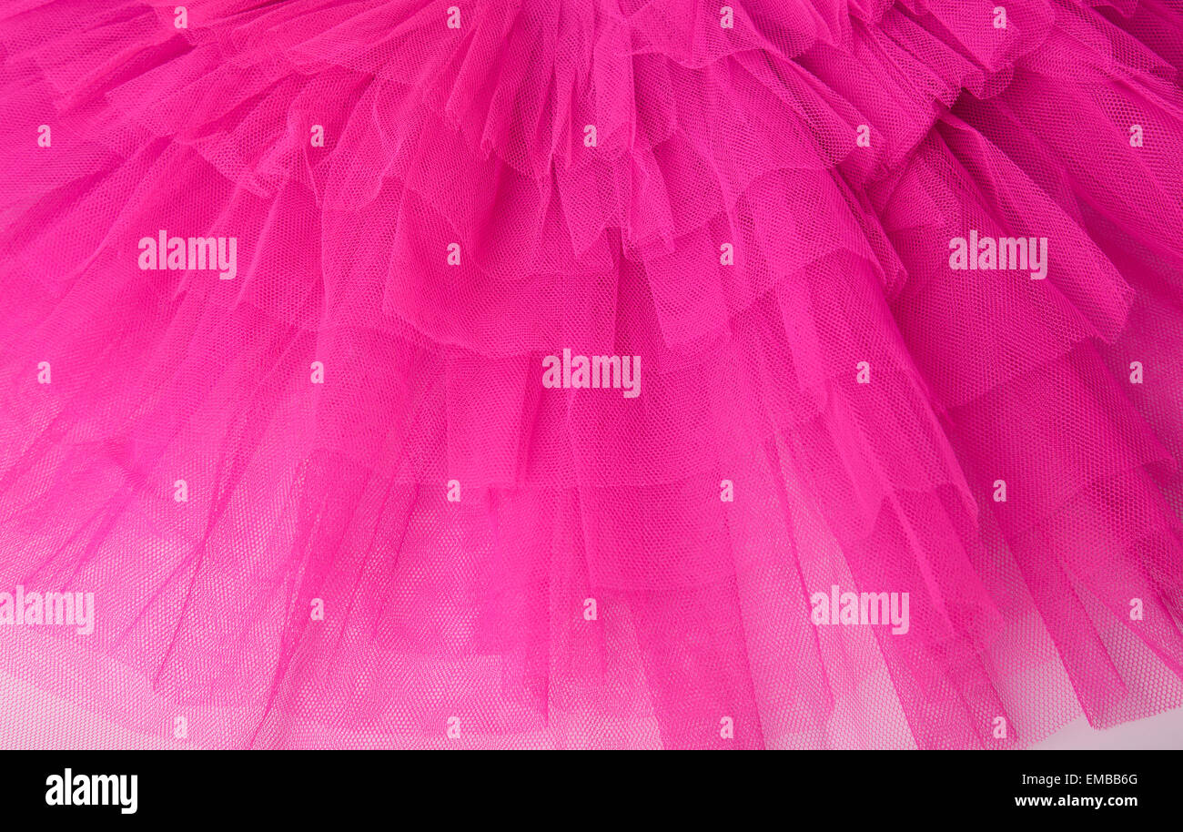 Bright hot pink netting from a ballet tutu dress. Stock Photo