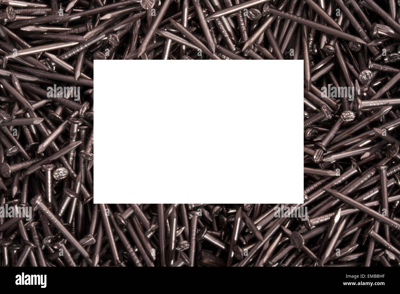 Photo Frame with nails isolated on white Stock Photo Alamy