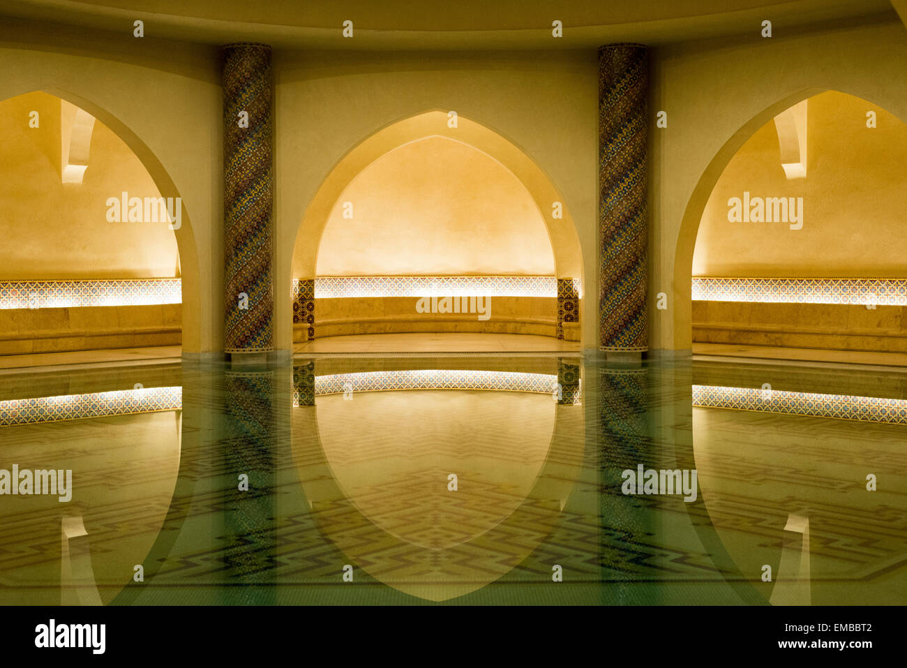 The pool of Casablanca's Hassan II Mosque Stock Photo - Alamy