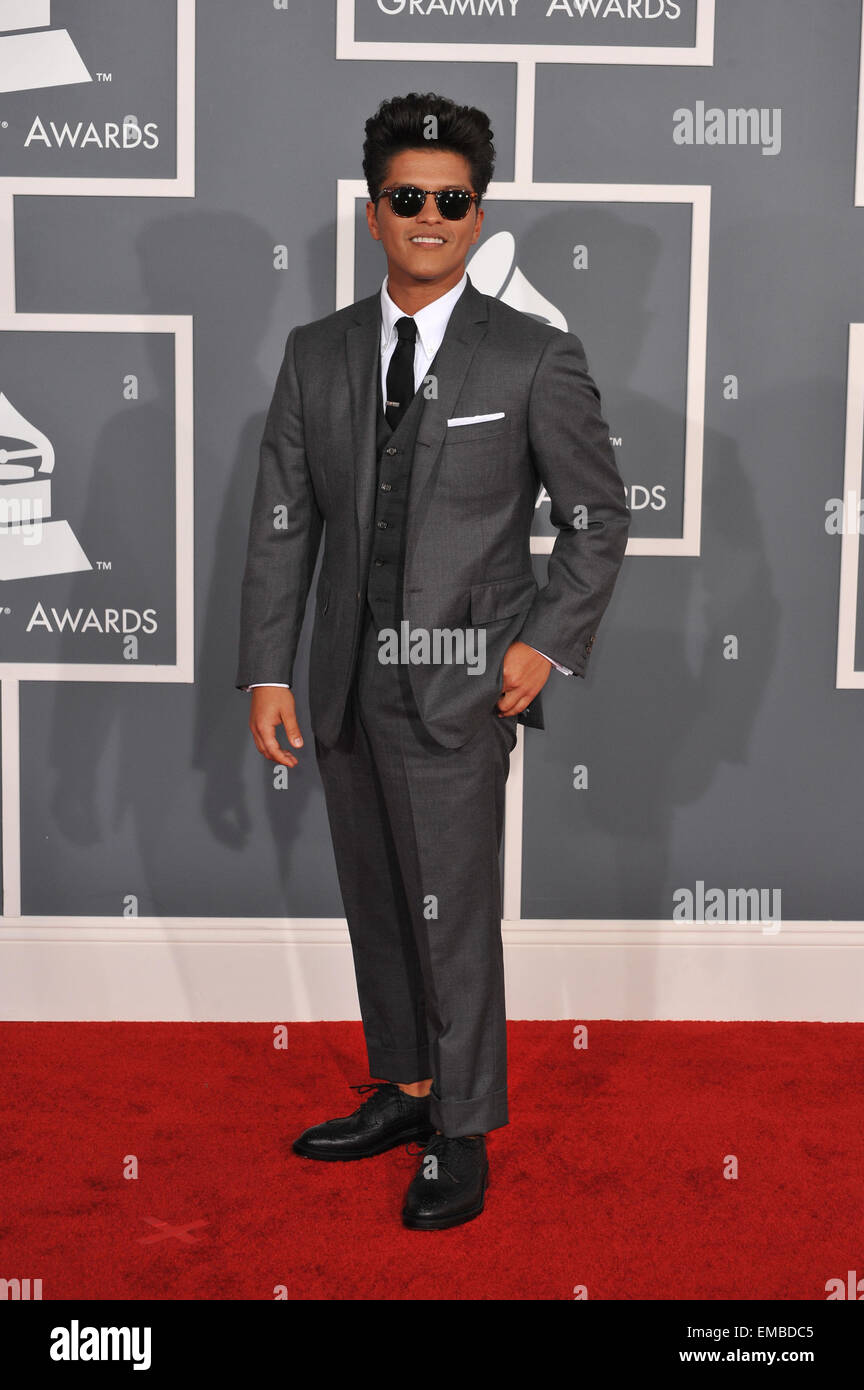 LOS ANGELES, CA - FEBRUARY 12, 2012: Bruno Mars at the 54th Annual Grammy Awards at the Staples Centre, Los Angeles. February 12, 2012 Los Angeles, CA Stock Photo