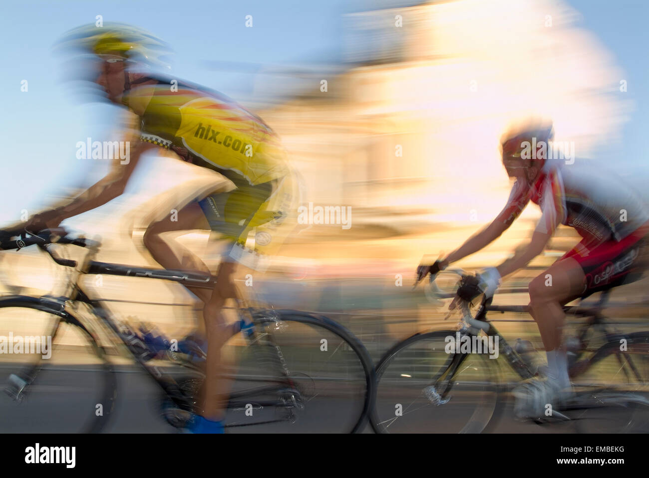 Bicyclist blurred Stock Photo