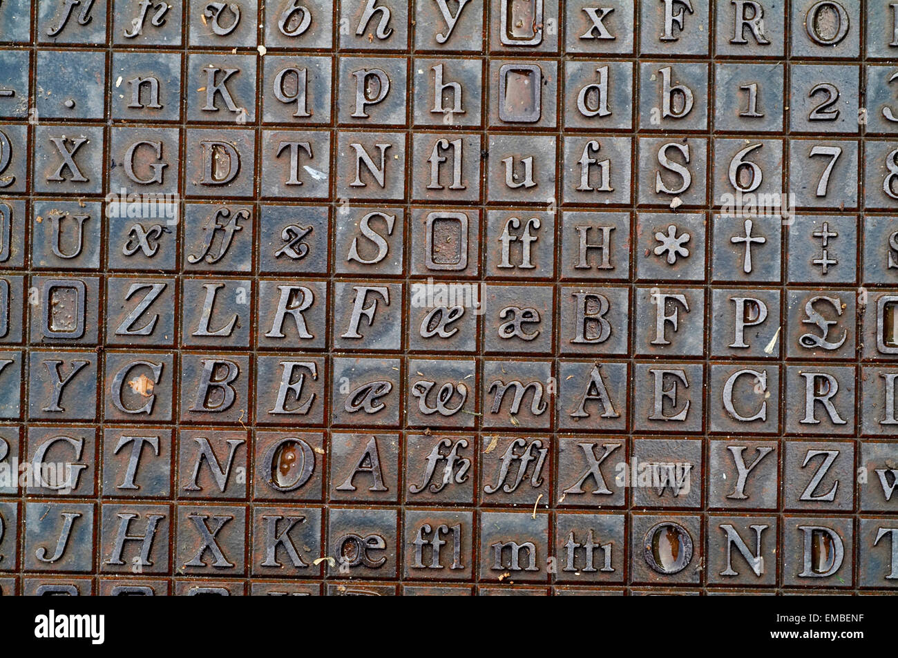 Cast iron letters and numbers flooring in norfolk england UK europe