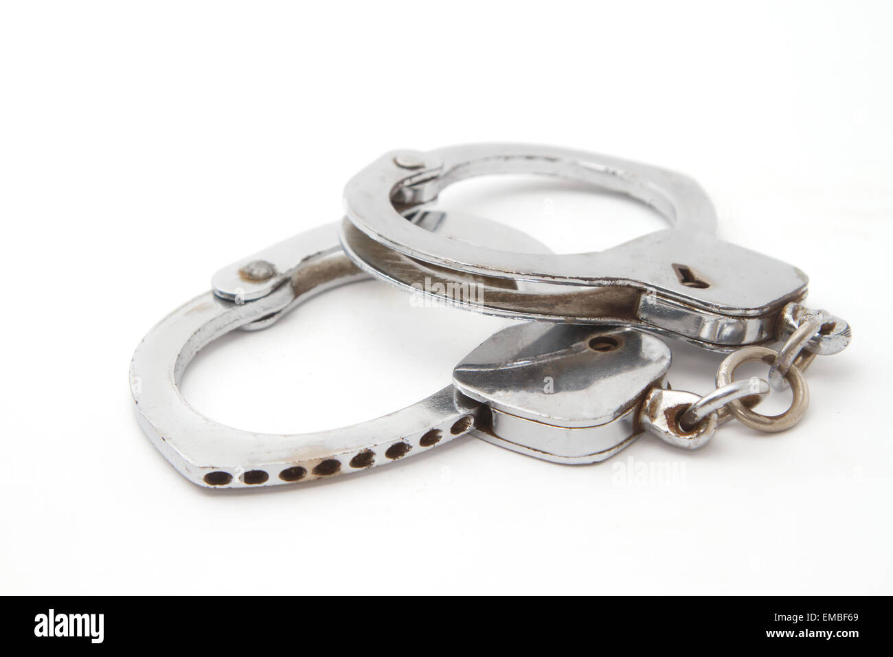 old hand cuffs Stock Photo