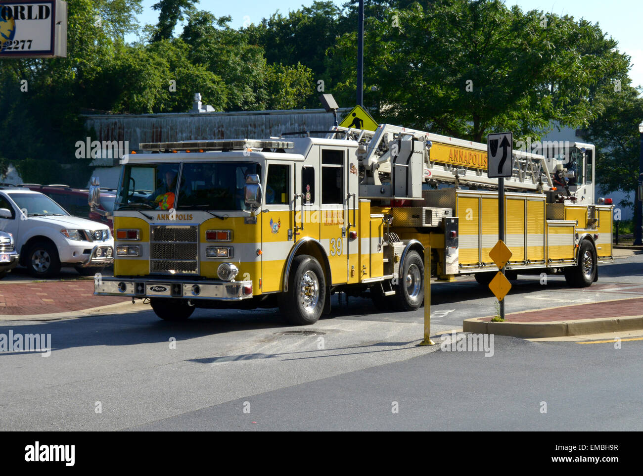 Hook and ladder fire truck in Annapolis, Md Stock Photo Alamy