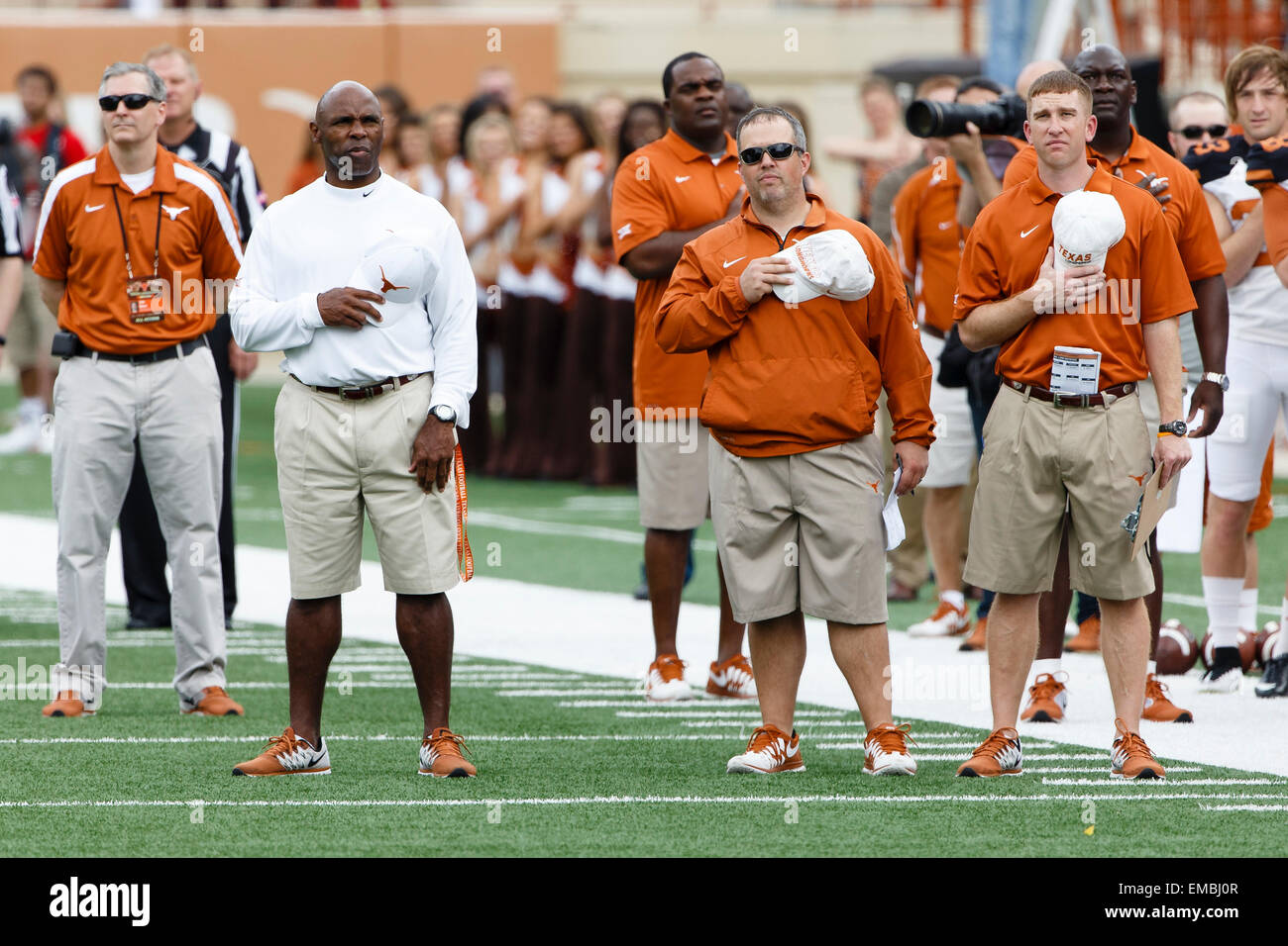 April 18, 2105: Texas Longhorns head coach Charlie Strong during the ...