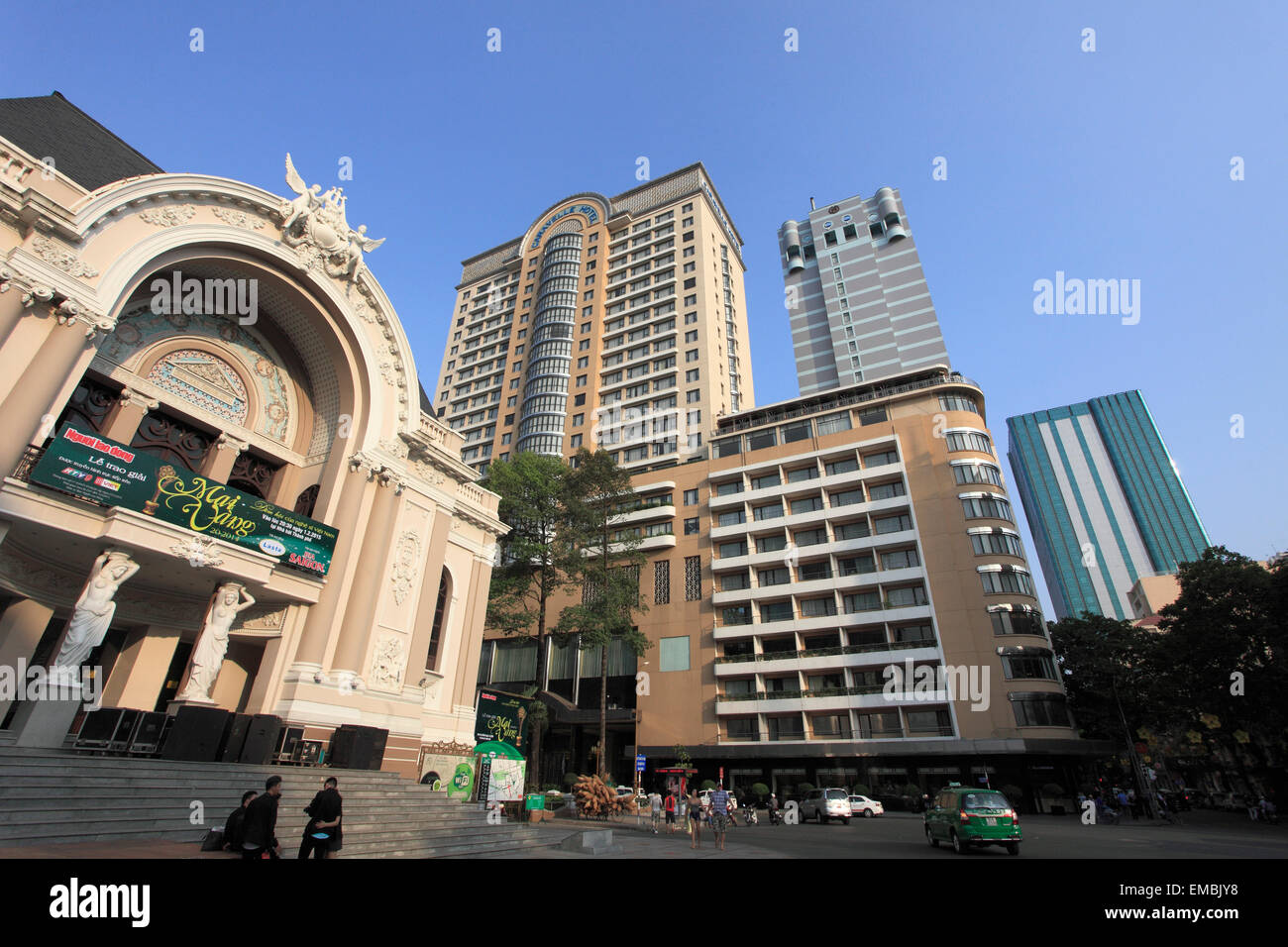 Vietnam, Ho Chi Minh City, District 1, Opera House, Caravelle Hotel, Stock Photo