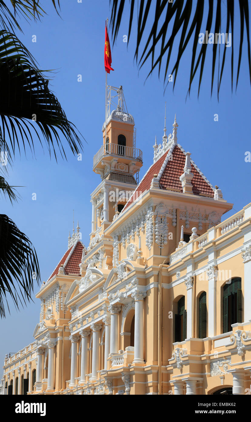 Vietnam, Ho Chi Minh City, Saigon, People's Committee, Hotel de Ville, Stock Photo