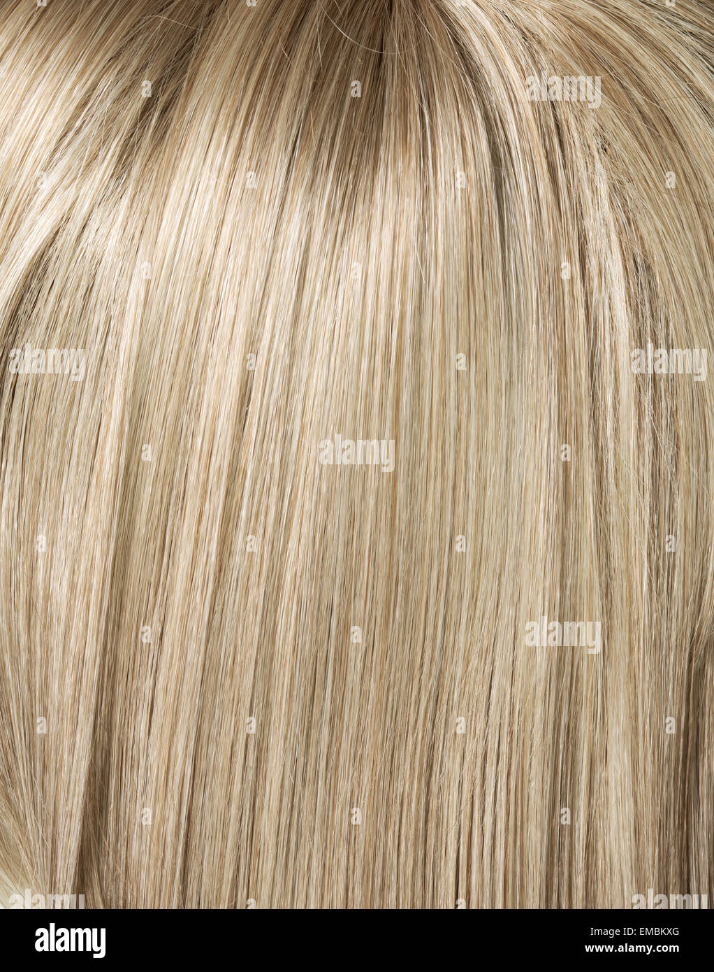 Picture of long, straight blond haircut Stock Photo