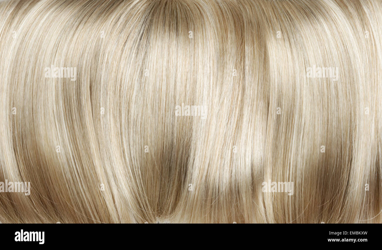 Closeup picture of dense and straight wig Stock Photo