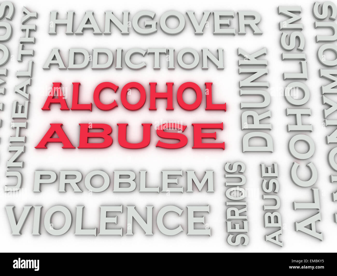 3d image Alcohol abuse  issues concept word cloud background Stock Photo