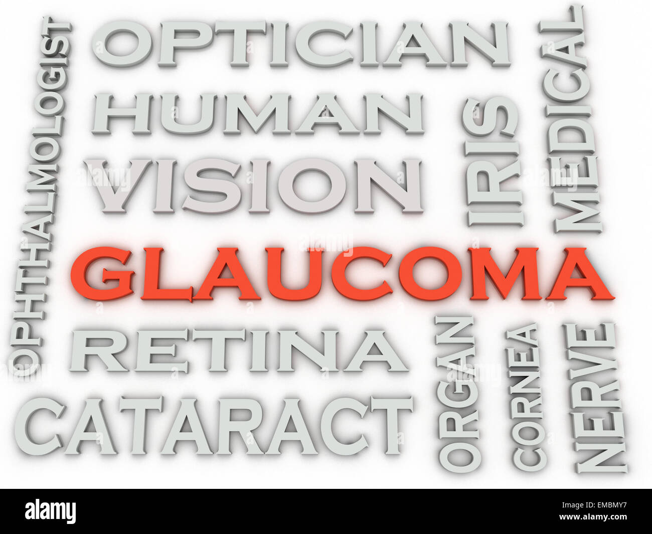 3d image Glaucoma  issues concept word cloud background Stock Photo