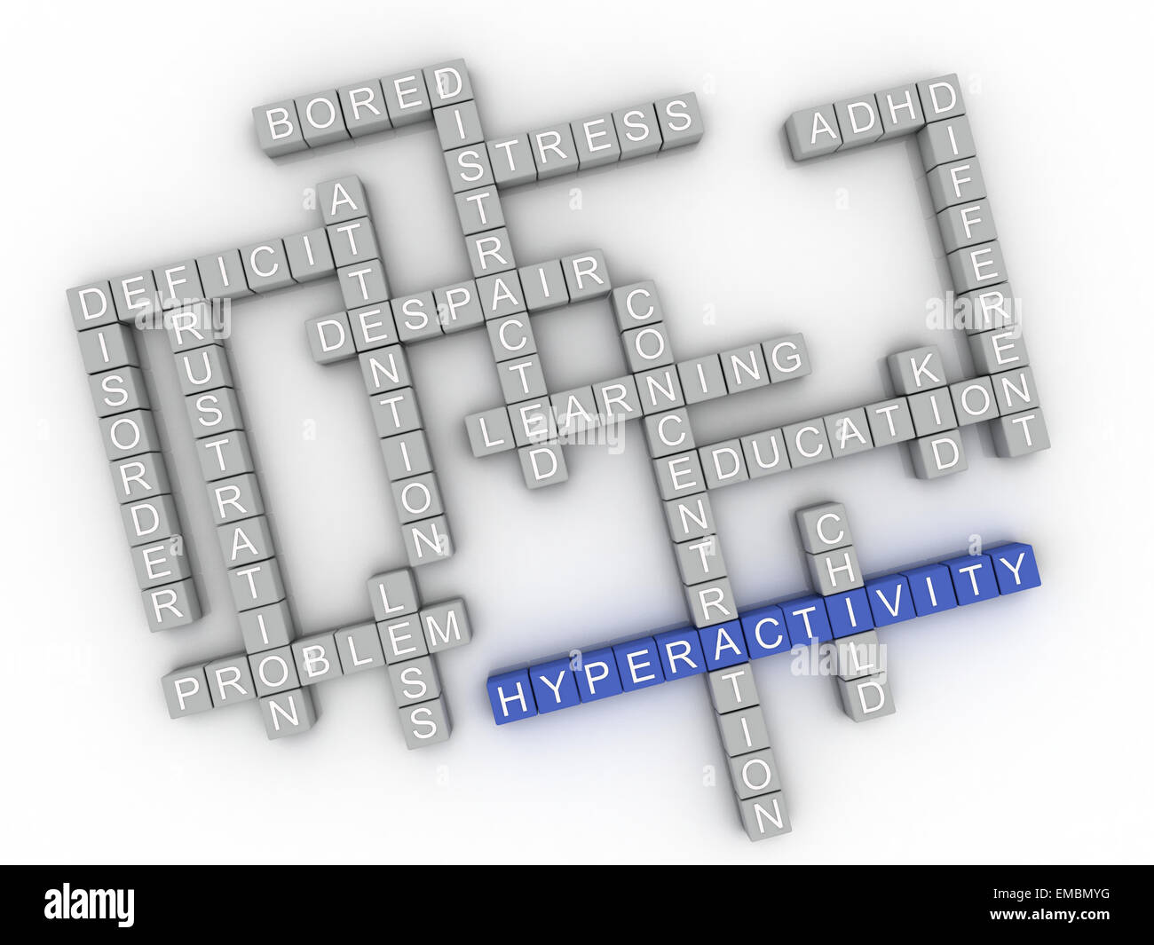 3d image Hyperactivity  issues concept word cloud background Stock Photo