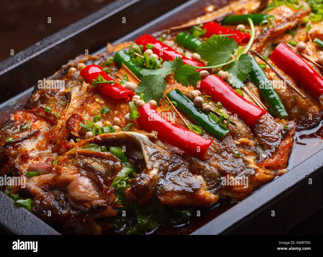 Chinese style grilled fish, Sichuan flavor Stock Photo Alamy