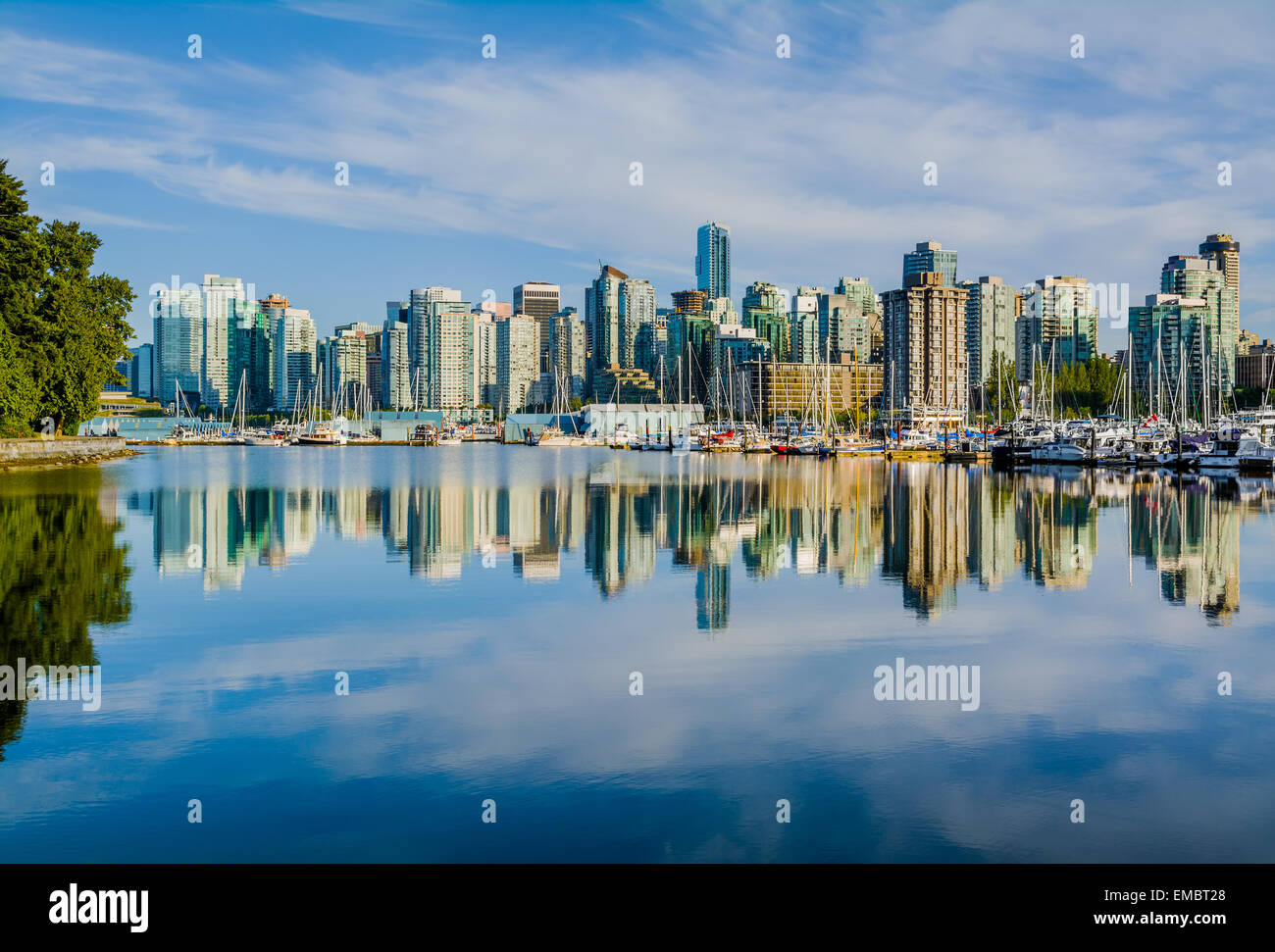 Vancouver skyline with harbor, British Columbia, Canada Stock Photo