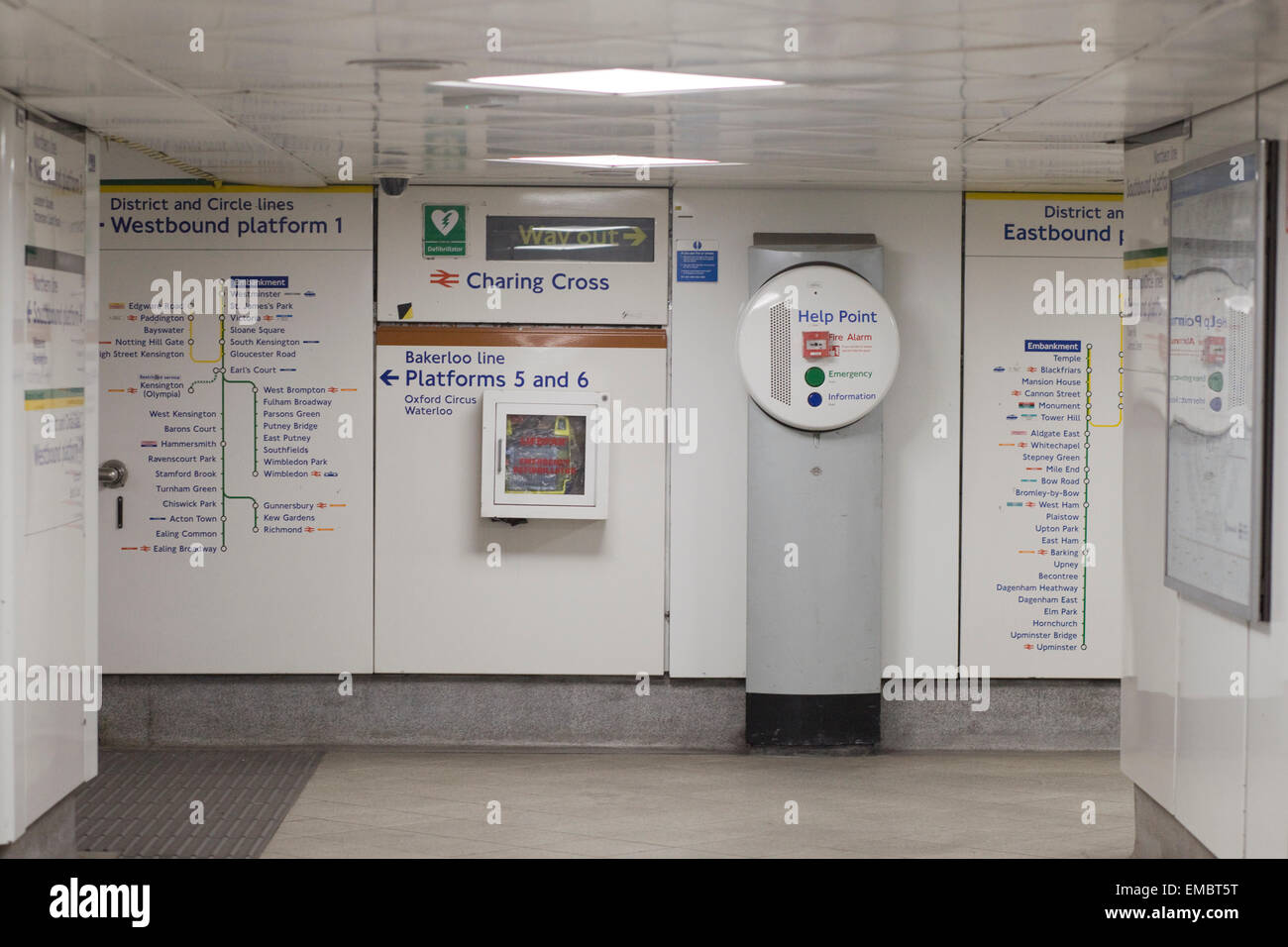 Information Point in the Underground London England Stock Photo - Alamy