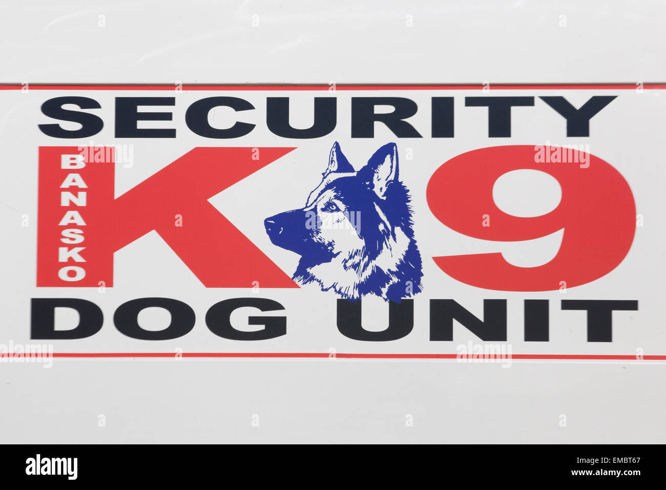 Outdoor public information Sign for the K9 Dog Unit Stock Photo