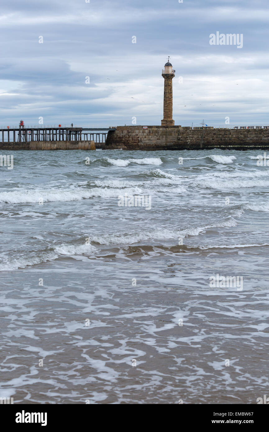 Whitby Pier, Yorkshire, England UK Stock Photo
