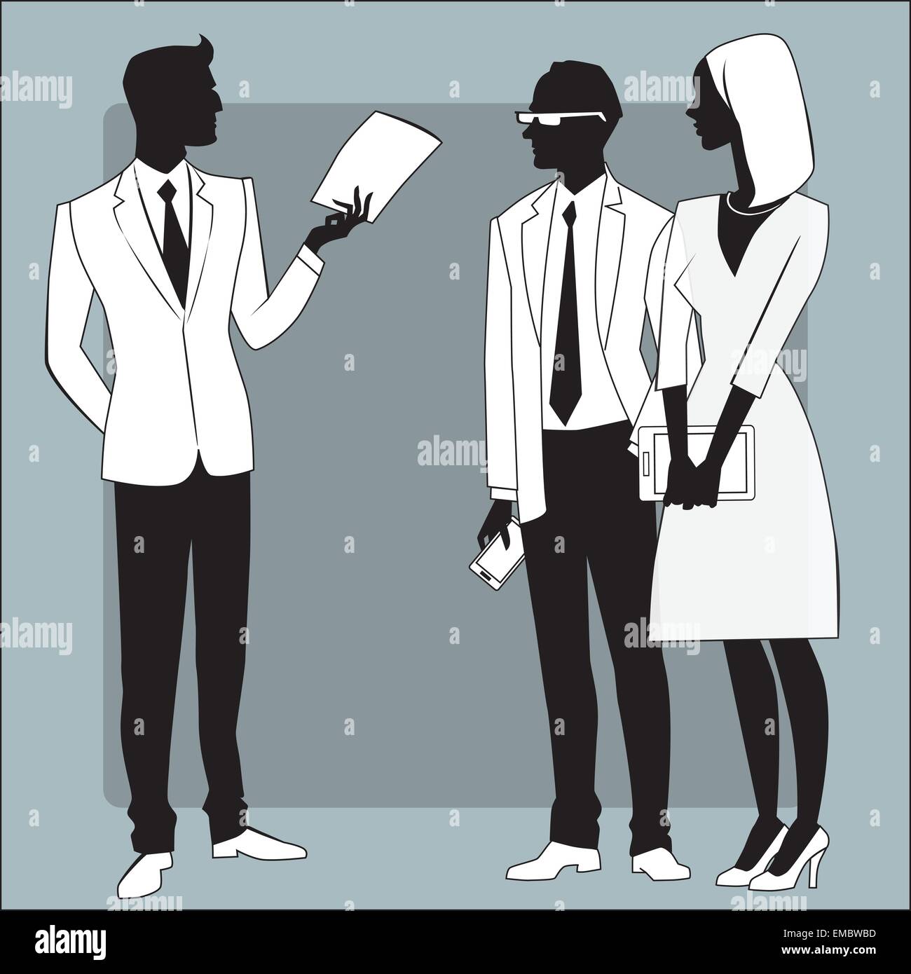 Head businessman gives the job to the staff the way office work Stock