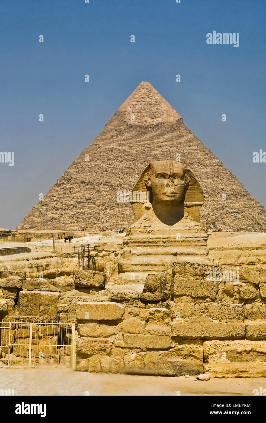 The Giza Necropolis is an archaeological site Several ancient monuments includes the three pyramids, the Great Sphinx, cemeterie Stock Photo