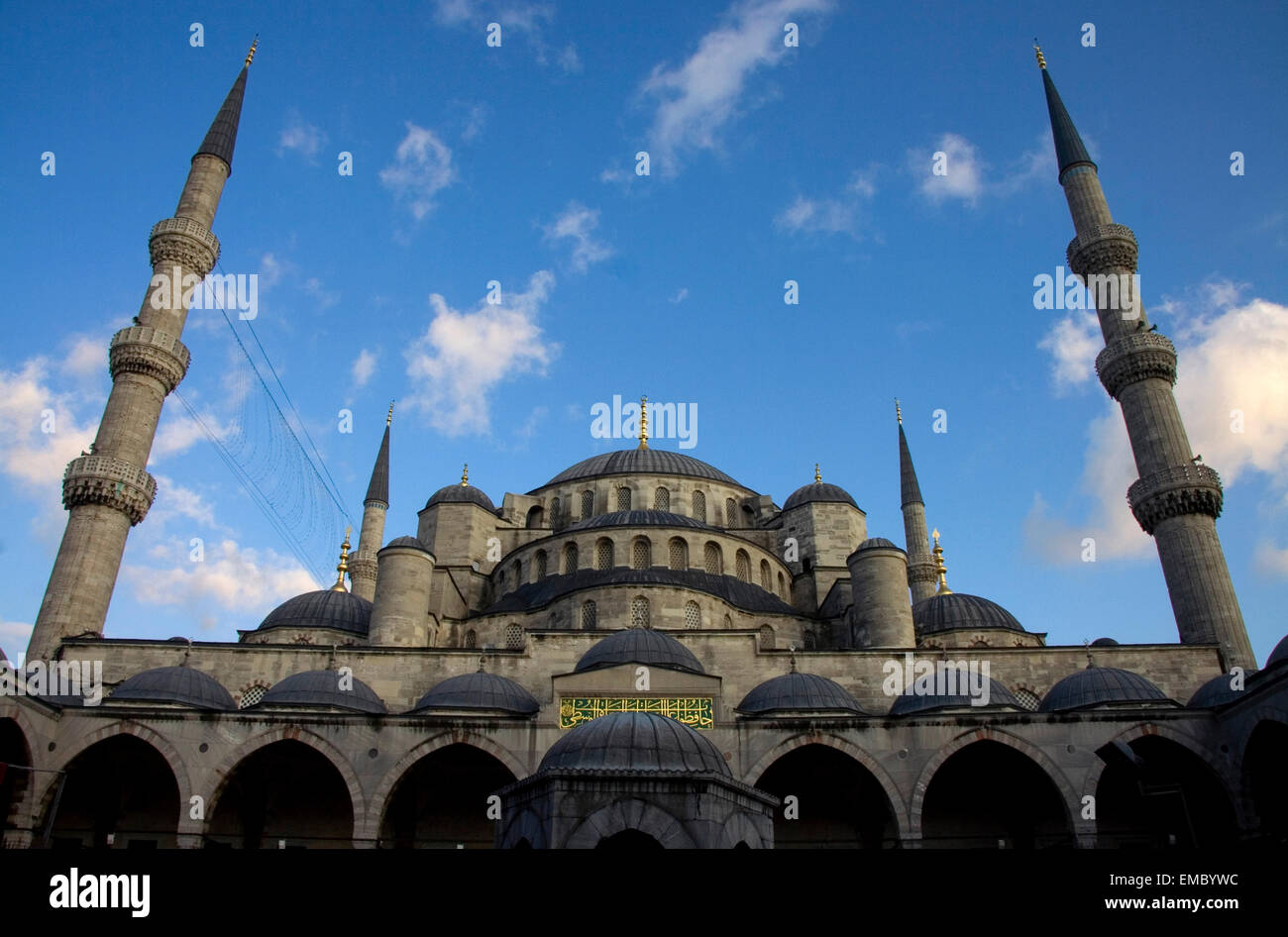 Front view  of the breathtaking Blue Mosque, Istanbul, Turkey Stock Photo