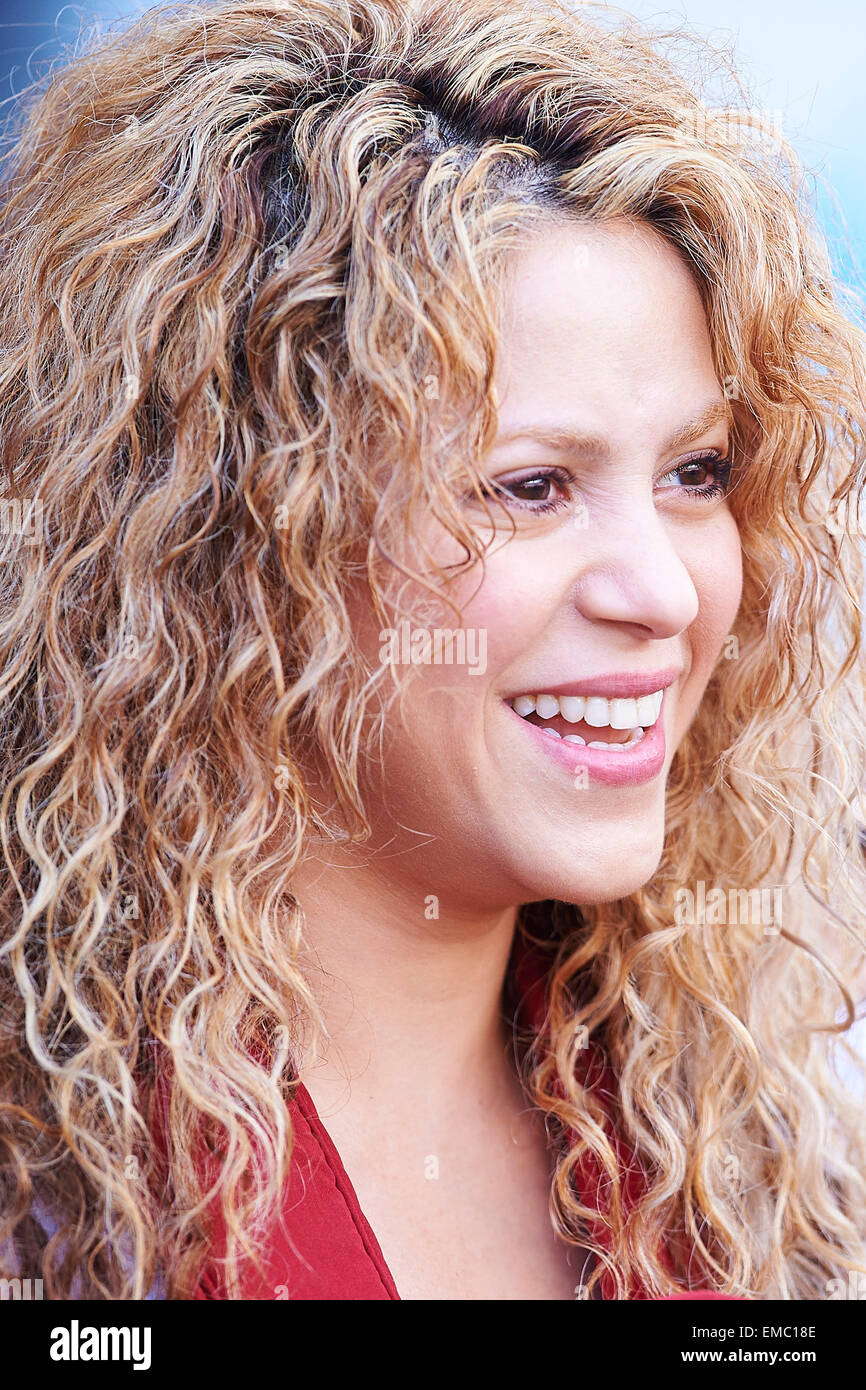 Shakira prior La Liga soccer match between FC Barcelona and Valencia CF