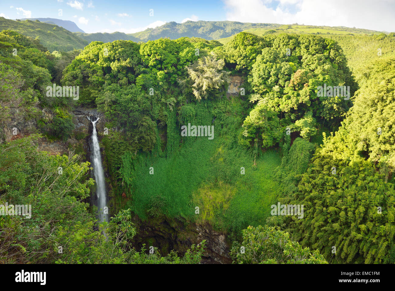 USA, Hawaii, Maui, Haleakala National Park, Makahiku Falls Stock Photo