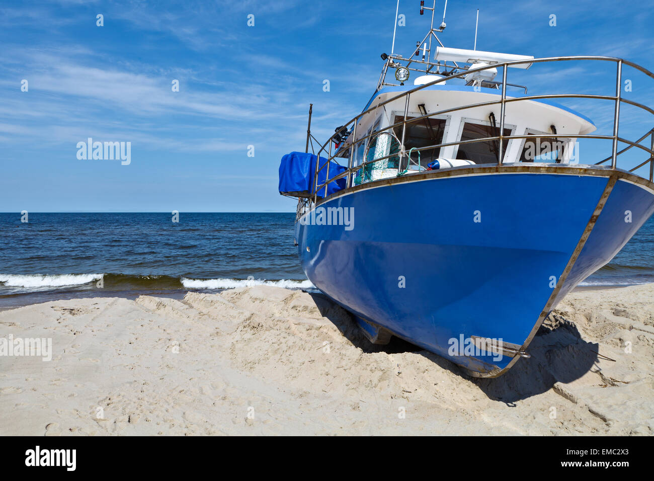 Fishing boat against blue hi-res stock photography and images - Alamy