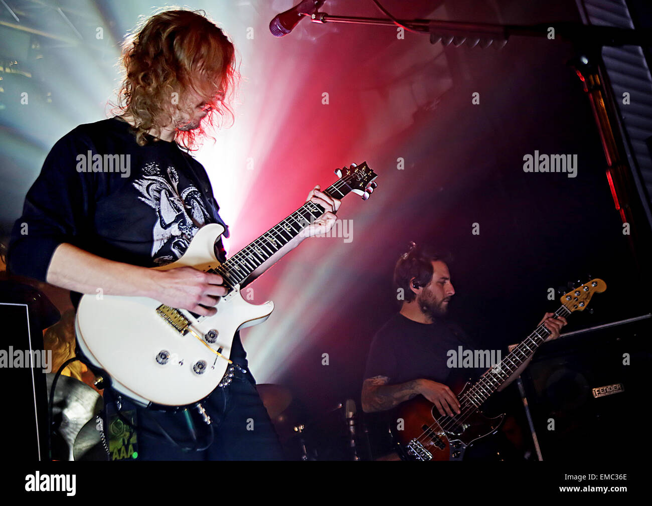 Opeth performing at Manchester Academy  Featuring: Mikael Åkerfeldt Where: Manchester, United Kingdom When: 15 Oct 2014 Stock Photo
