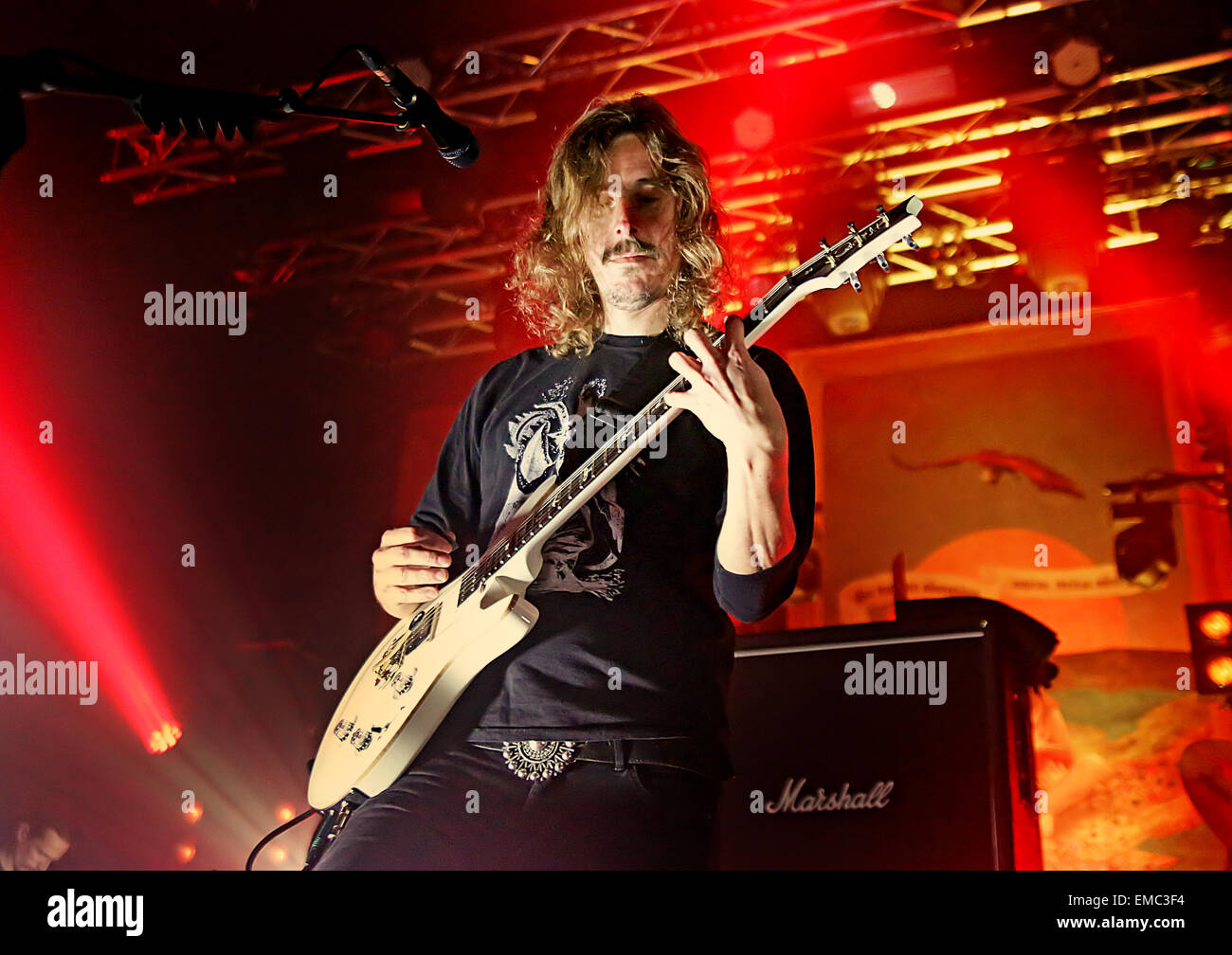 Opeth performing at Manchester Academy  Featuring: Mikael Åkerfeldt Where: Manchester, United Kingdom When: 15 Oct 2014 Stock Photo