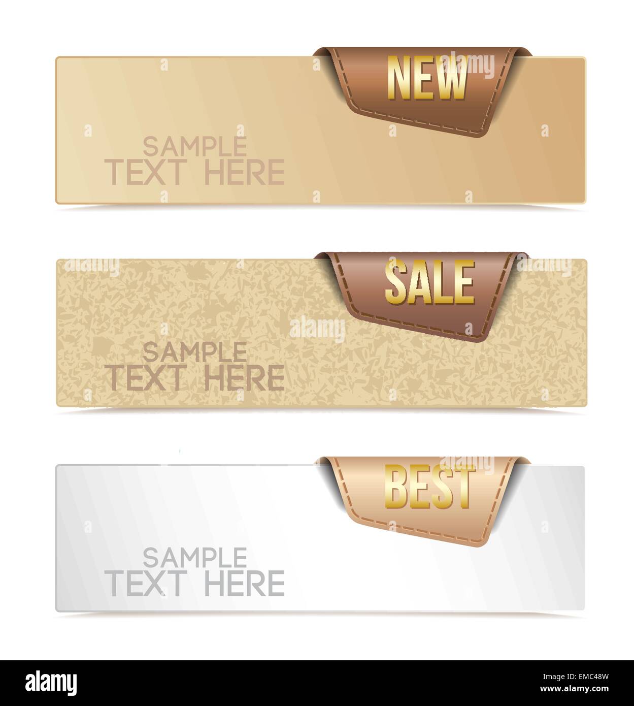 Set Brown Ribbon Banners White Background Stock Vector by ©dreamcreation01  187950054