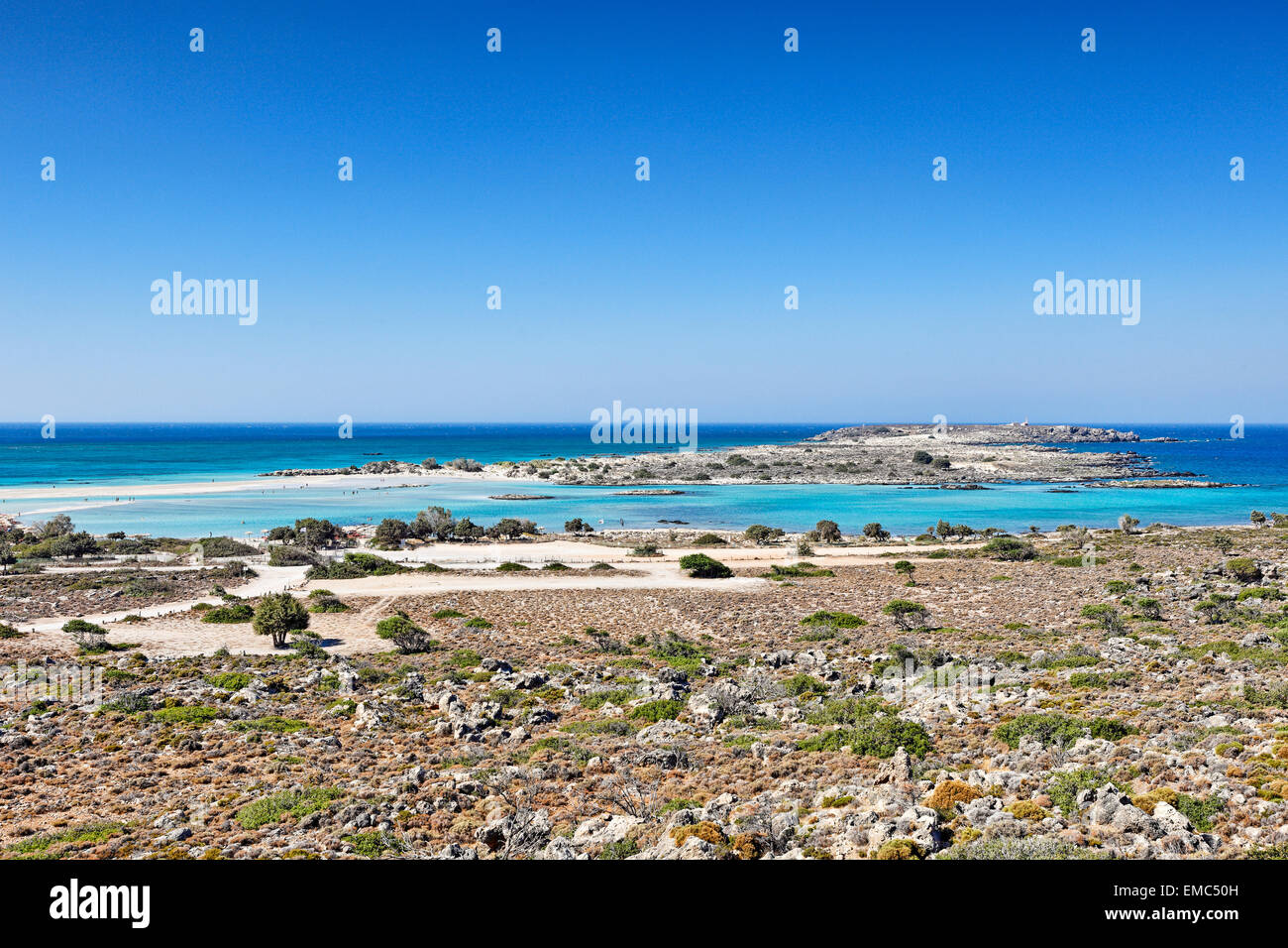 The exotic Elafonissos in Crete, Greece Stock Photo