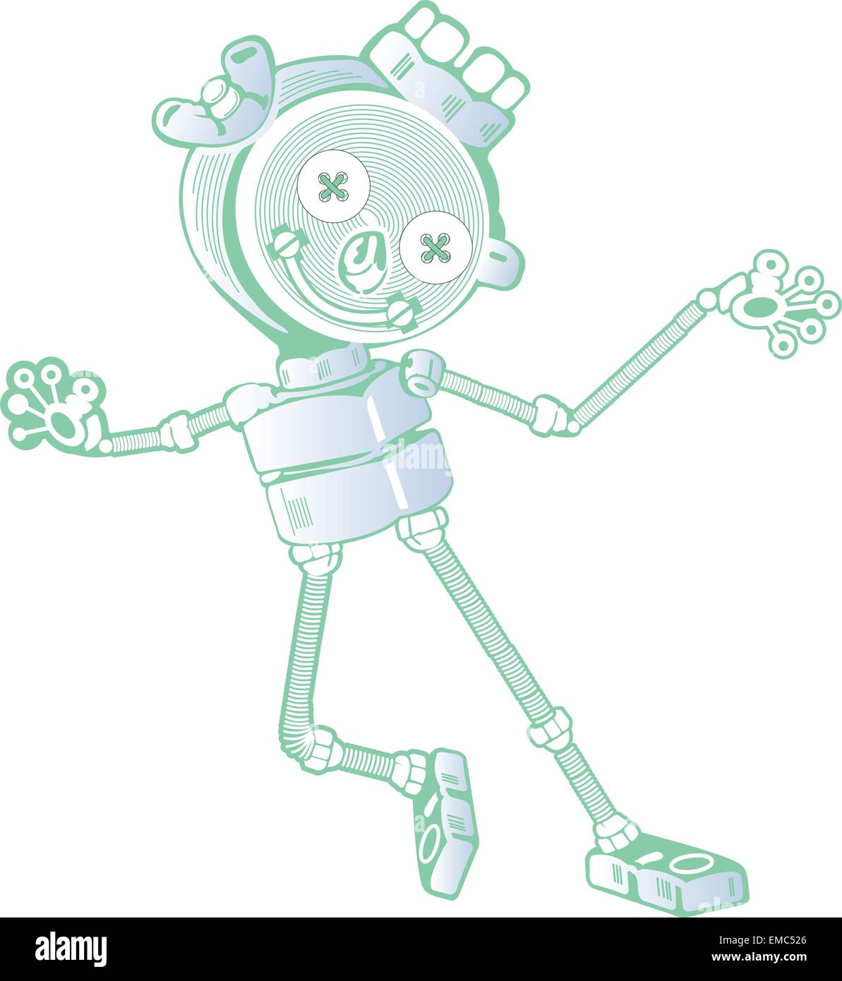 Vintage robot illustration Stock Vector Images - Alamy