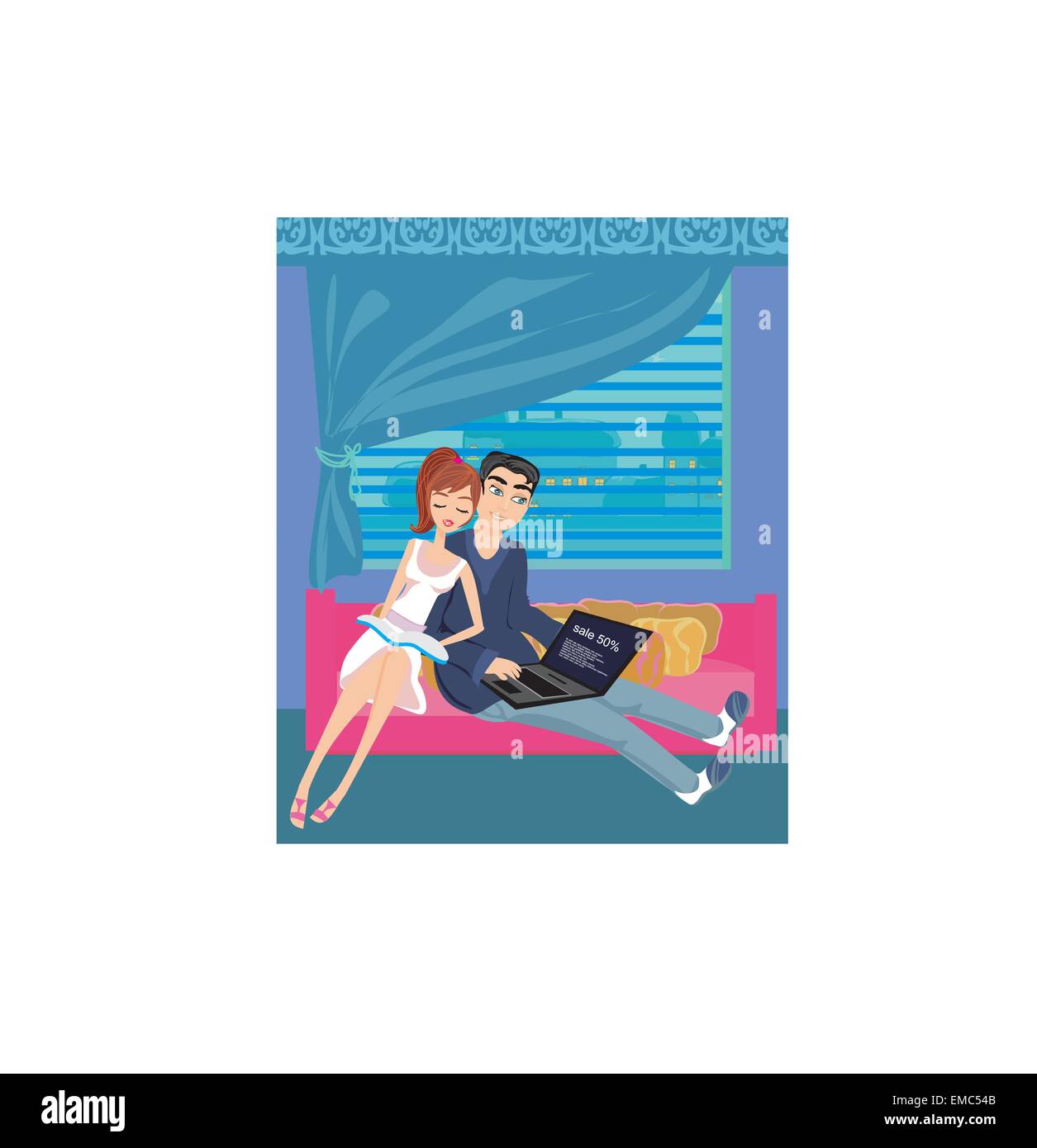 Couple relax relaxing Stock Vector Images - Alamy