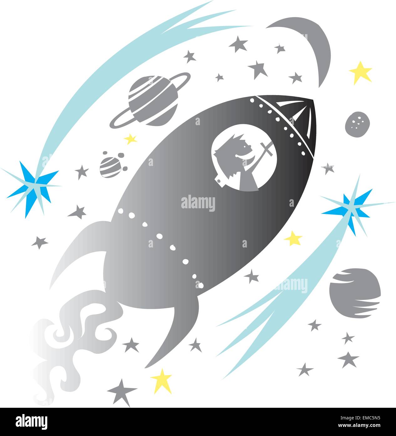 to the moon Stock Vector